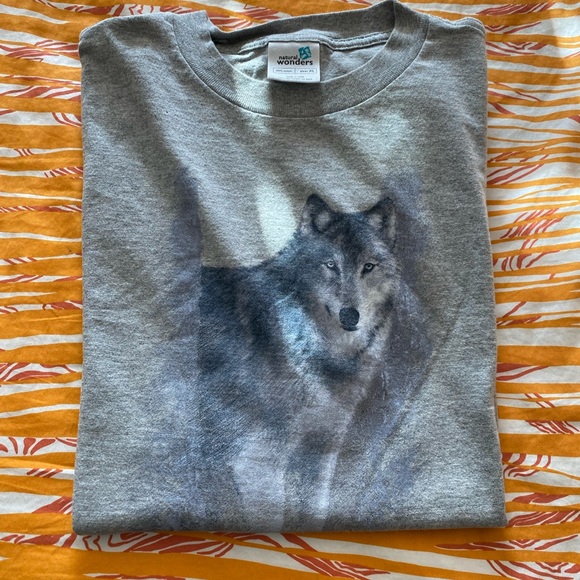 Vintage Natural Wonders single-Stitch T-Shirt - Gray w/ Wolf - Size “Men’s” XL - Picture 5 of 6